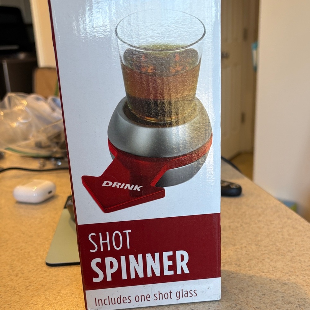 Shot Spinner with Glass - Red